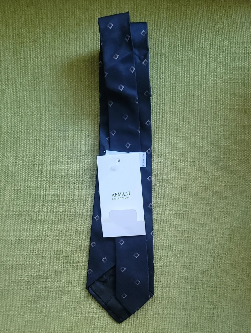 Armani Collezioni Navy Diamond Motif Men's Tie